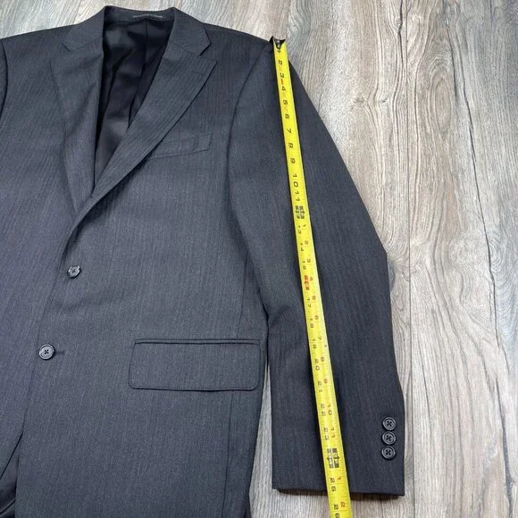 J Press Parker Sport Coat Blazer Jacket Wool Distressed Herringbone Size 42L